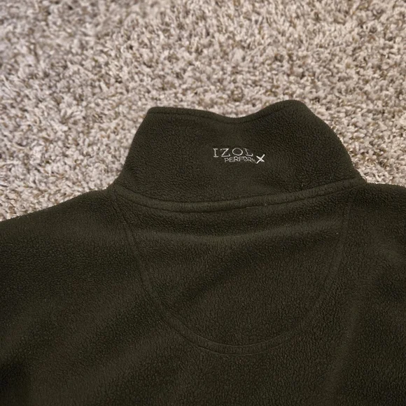 Izod Men's Zip Up Sweater in Dark Olive - Picture 12 of 14
